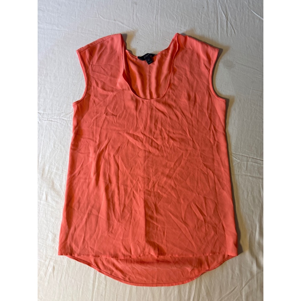 J.Crew Blouse Womens Size 0 Coral Pink Excellent Sleeveless Scoop Neck High-Low